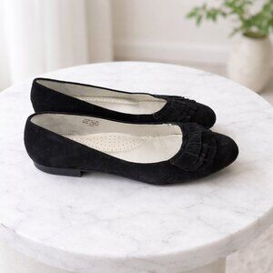L.L. Bean Black Suede Ballet Flats Women’s 8M Comfort Low Heel